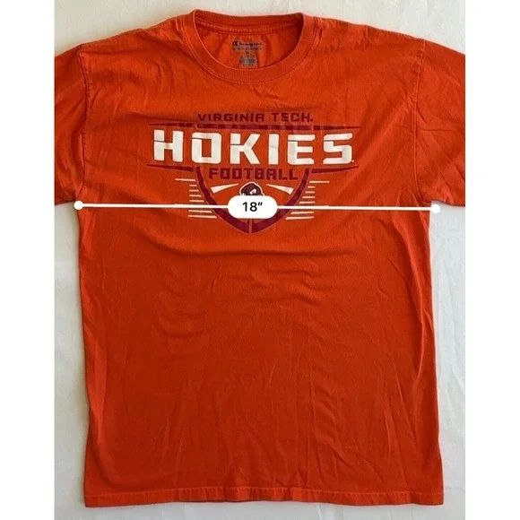 Vtg Champion Men's Virginia Tech Hockies Football Short Sleeve Shirt Sz M - Picture 5 of 5